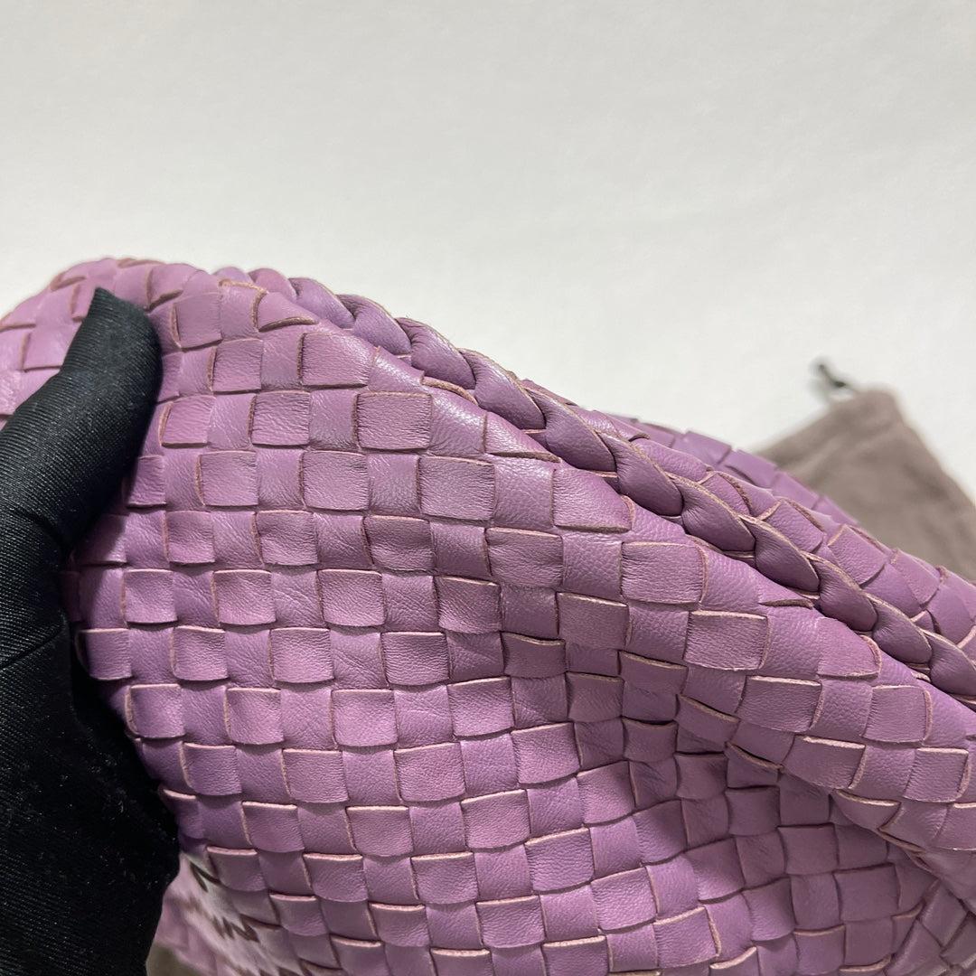 Bottega Veneta Vientre Hobo Intrecciato Piel de cordero Lila Morado Mediano 40cm en venta 3