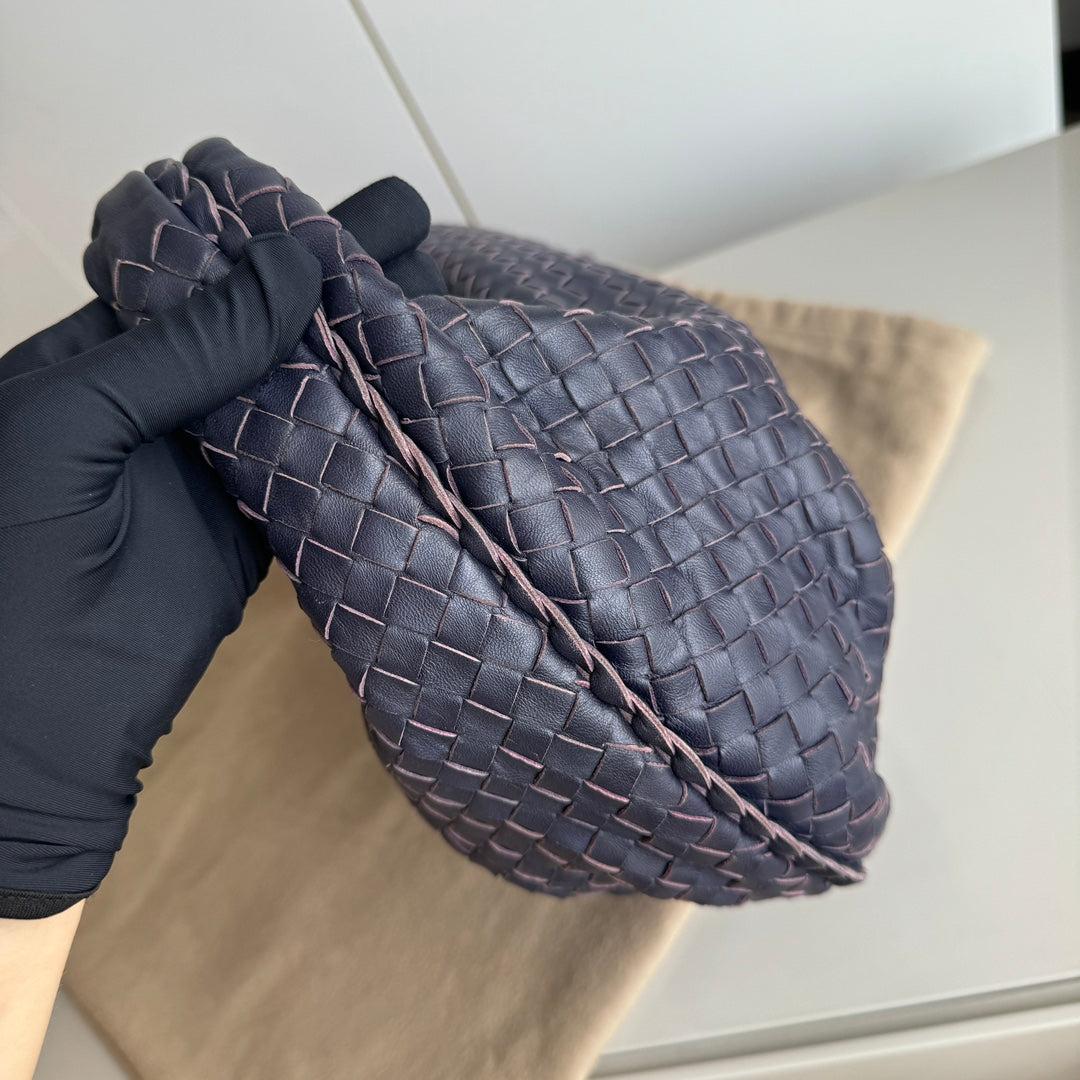 Bottega Veneta Vientre Hobo Intrecciato Piel de cordero Azul Marino 5077 Mediano 40cm 7