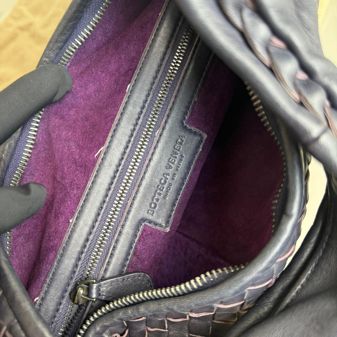 Bottega Veneta Vientre Hobo Intrecciato Piel de cordero Azul Marino 5077 Mediano 40cm 10