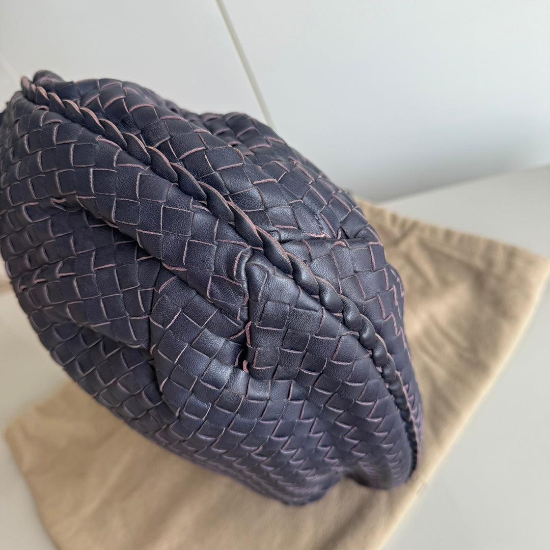 Bottega Veneta Vientre Hobo Intrecciato Piel de cordero Azul Marino 5077 Mediano 40cm 1
