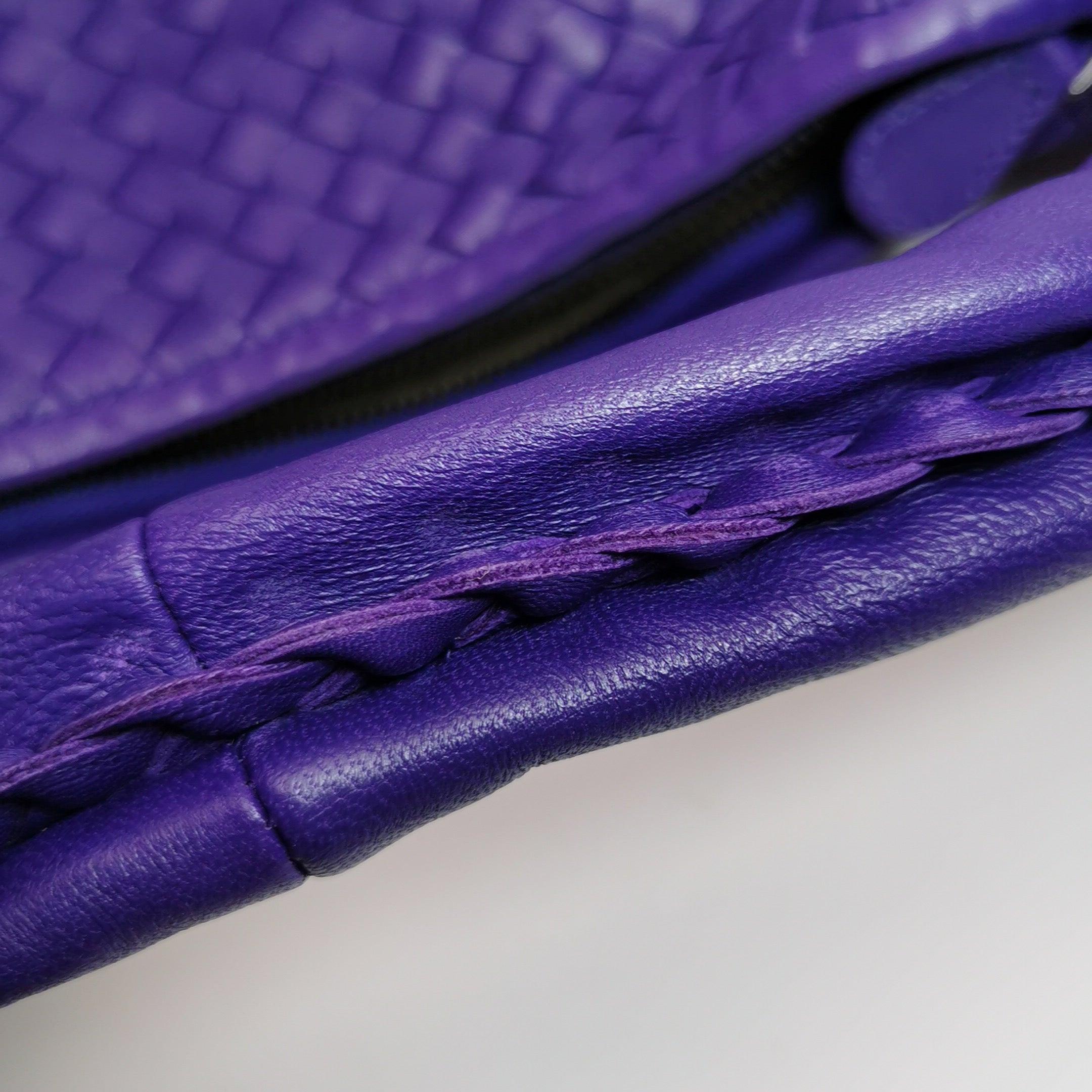 Bottega Veneta Belly Hobo Intrecciato Lambskin Leather Purple Medium 40cm 8
