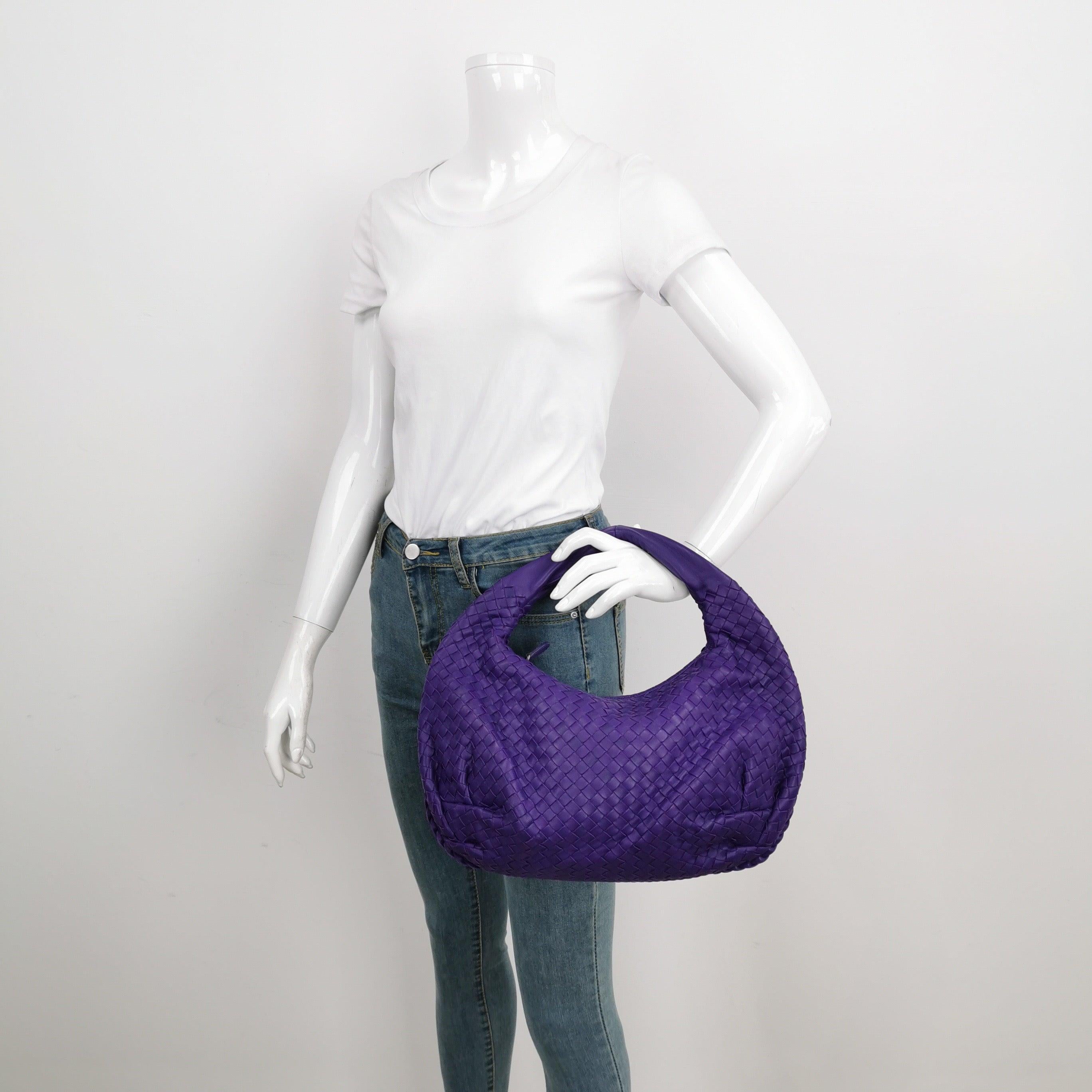 Bottega Veneta Belly Hobo Intrecciato Lambskin Leather Purple Medium 40cm
 These are professional photos of the actual bag .
 This Bottega Veneta Belly Hobo Bag is an exceptional piece of luxury, crafted from iconic lambskin leather with the