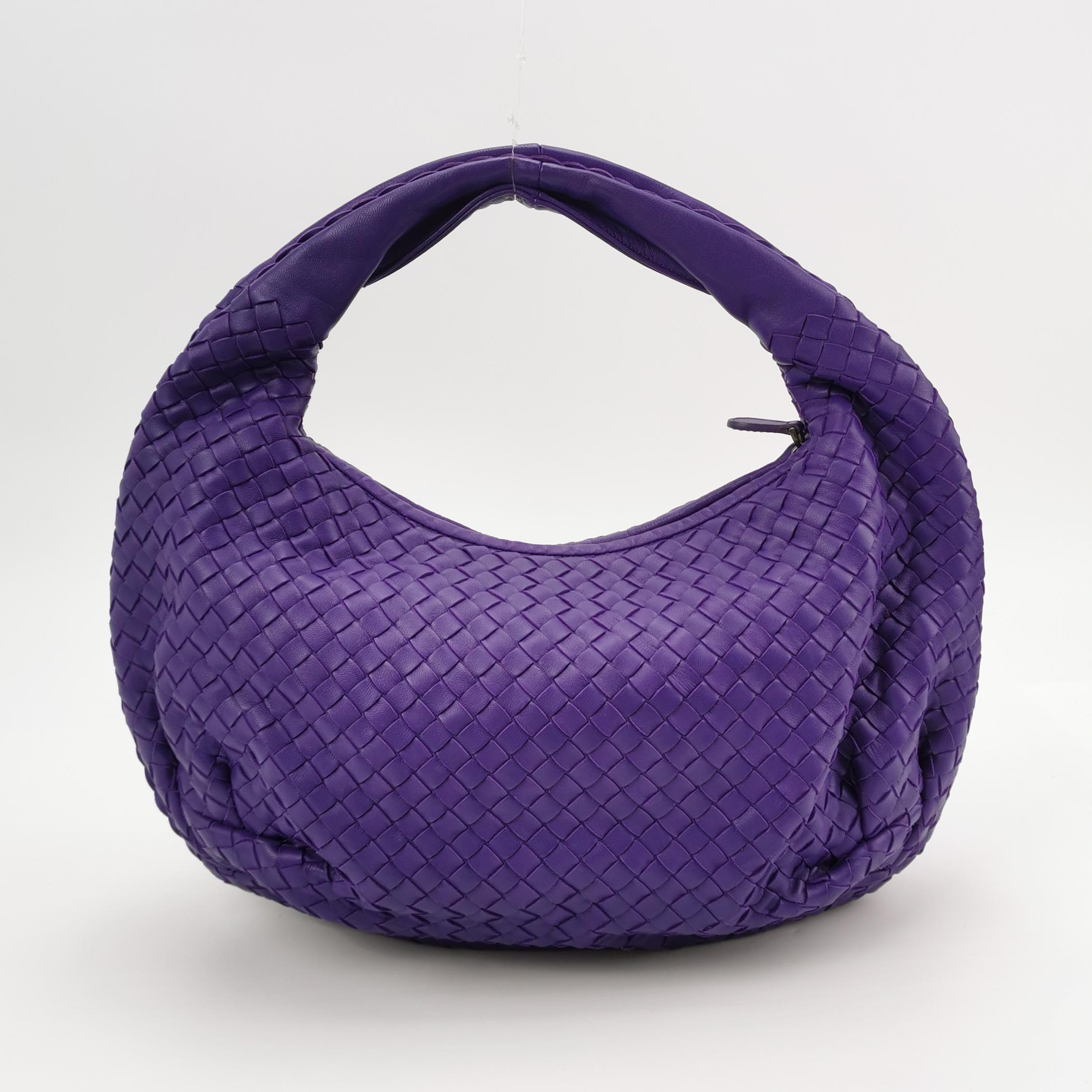 Women's Bottega Veneta Belly Hobo Intrecciato Lambskin Leather Purple Medium 40cm
