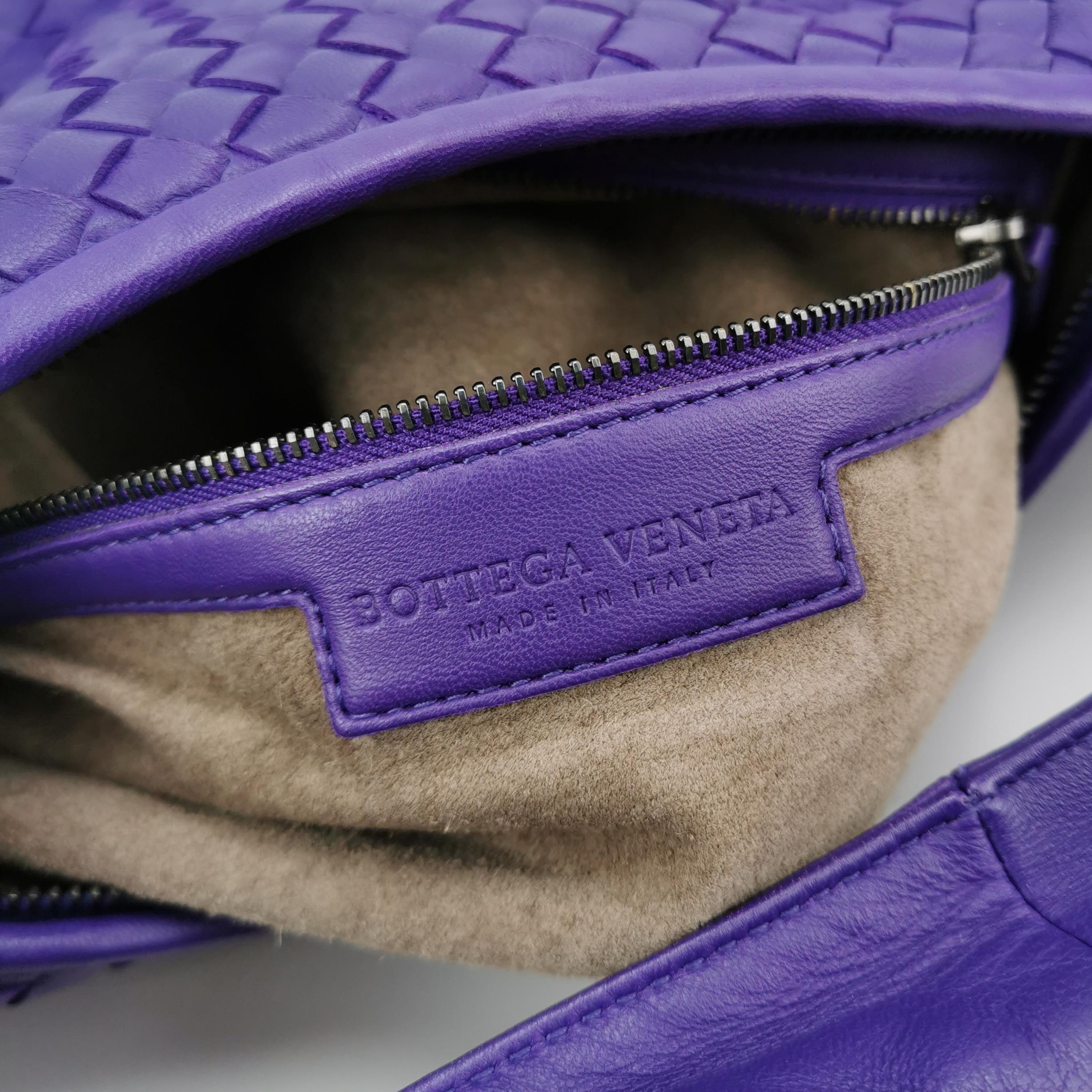 Bottega Veneta Belly Hobo Intrecciato Lambskin Leather Purple Medium 40cm 1