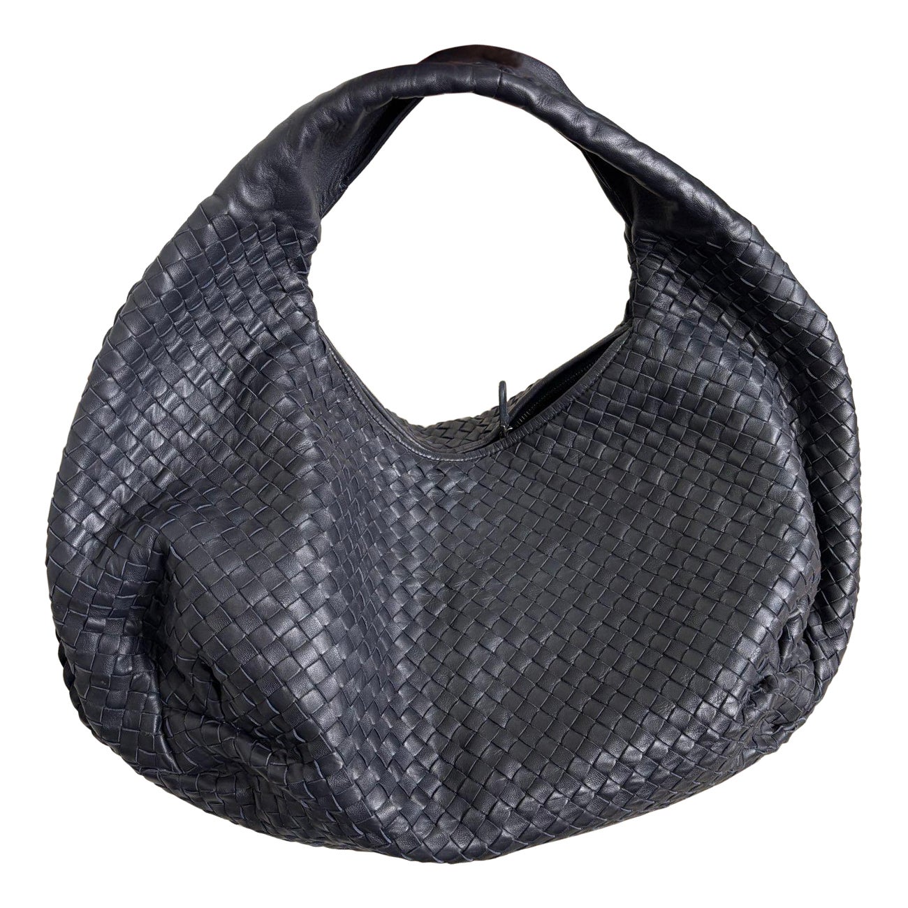 Bottega Veneta Belly Hobo Intrecciato in pelle Navy Maxi 50cm