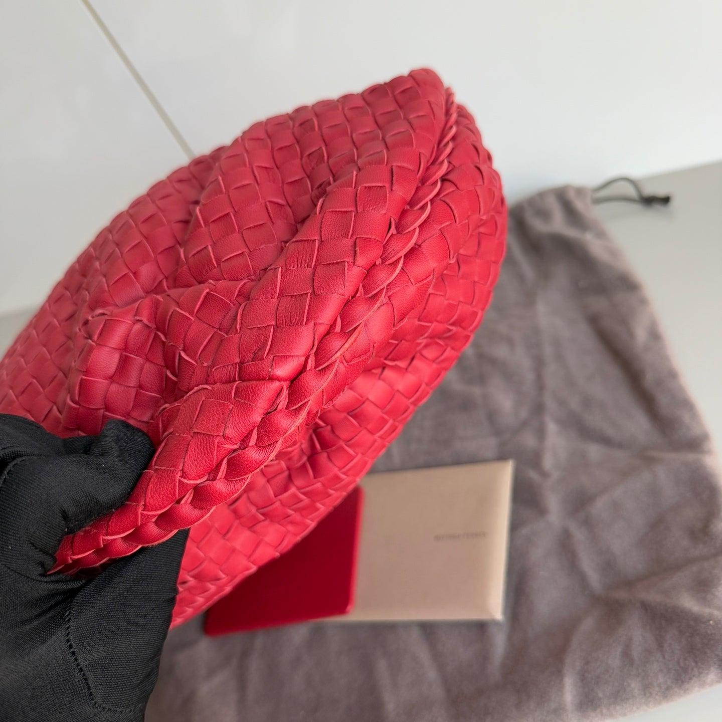 Bottega Veneta Belly Hobo Intrecciato Red Medium 40cm For Sale 1
