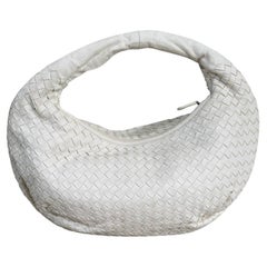 Bottega Veneta Belly Hobo Intrecciato Weißes Nappaleder Medium 40cm