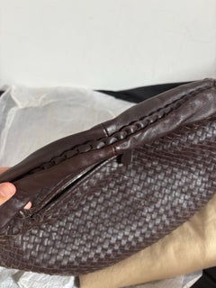 Bottega Veneta Belly Hobo Intreccio Leather Dark Chocolate Brown Large 50cm