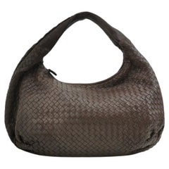 Bottega Veneta Intreccio Hobo Pelle Cioccolato Scuro Marrone Grande 50cm