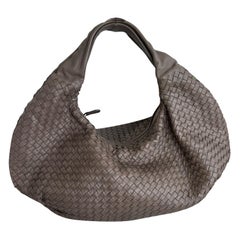 Bottega Veneta Belly Hobo Intreccio Leather Grey Large 50cm