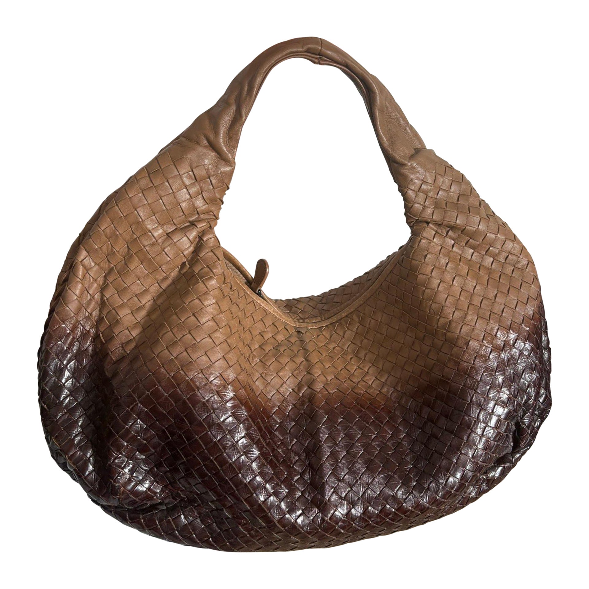 Bottega Veneta Belly Hobo Intreccio Leather Two-tone Brown Large 50cm