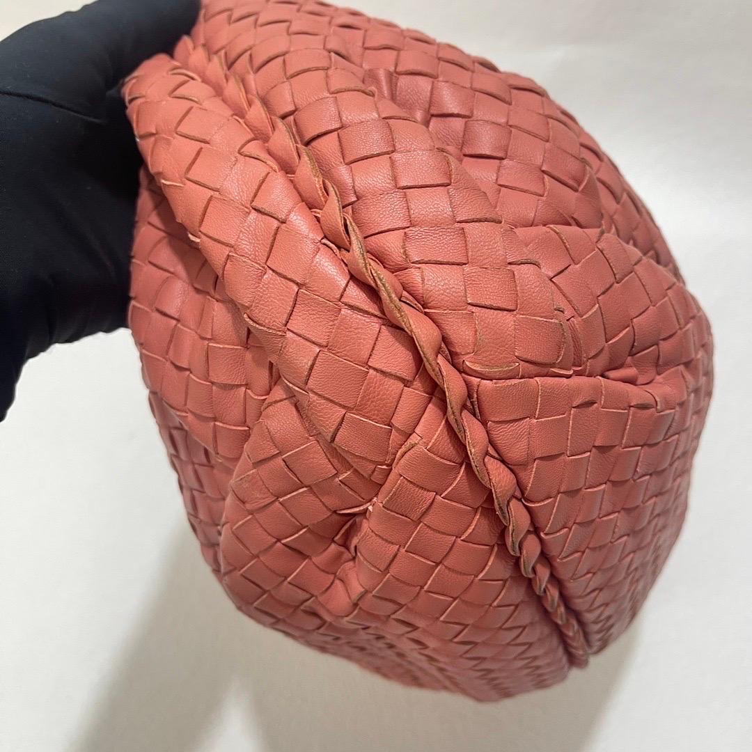 Pink Bottega Veneta Belly Hobo Small Coral Orange 40cm Lambskin Leather