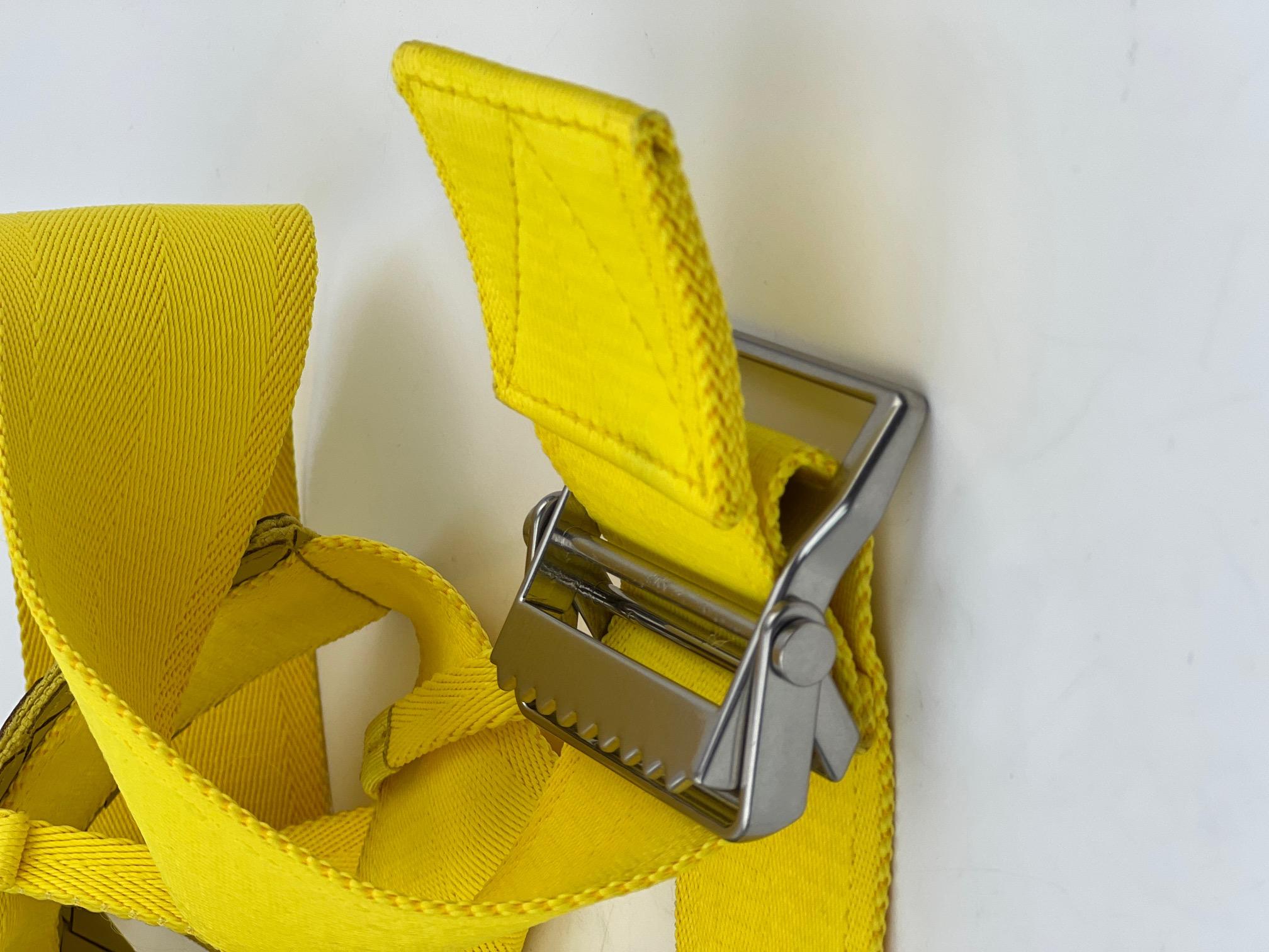 Bottega Veneta Belt Bag Yellow Intrecciato Rubber Shoulder Bag Waist Belt Unisex 5
