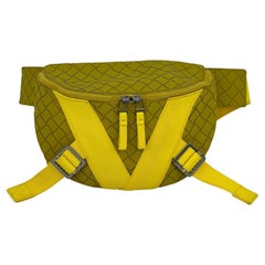 Bottega Veneta Belt Bag Yellow Intrecciato Rubber Shoulder Bag Waist Belt Unisex