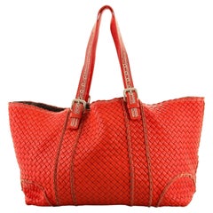 Bottega Veneta Belted Cabas Tote Intrecciato Nappa with Stitched Detail Large