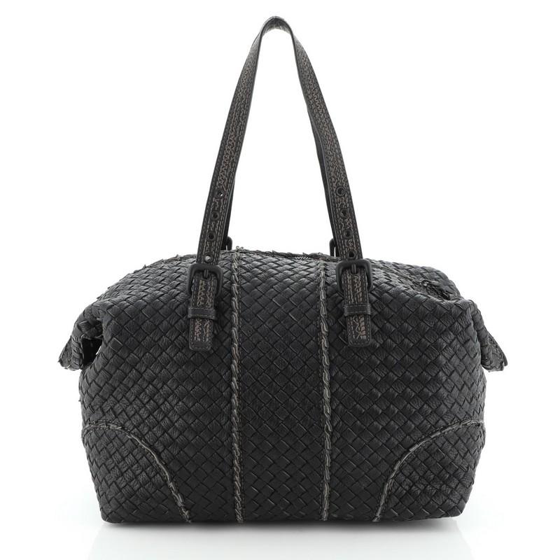 Bottega Veneta Belted Cabas Tote Intrecciato Nappa with Stitched Detail S In Good Condition In NY, NY
