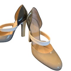 Bottega  Veneta “Bette” Tri Color Patent Leather Pumps Italy NWOT Size 39 1/2