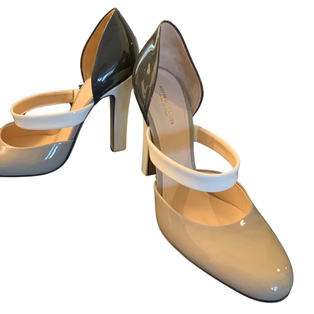 Bottega  Veneta “Bette” Tri Color Patent Leather Pumps Italy NWOT Size 39 1/2 For Sale 1