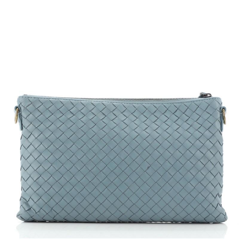 Gray Bottega Veneta Biletto Wallet on Chain Intrecciato Nappa