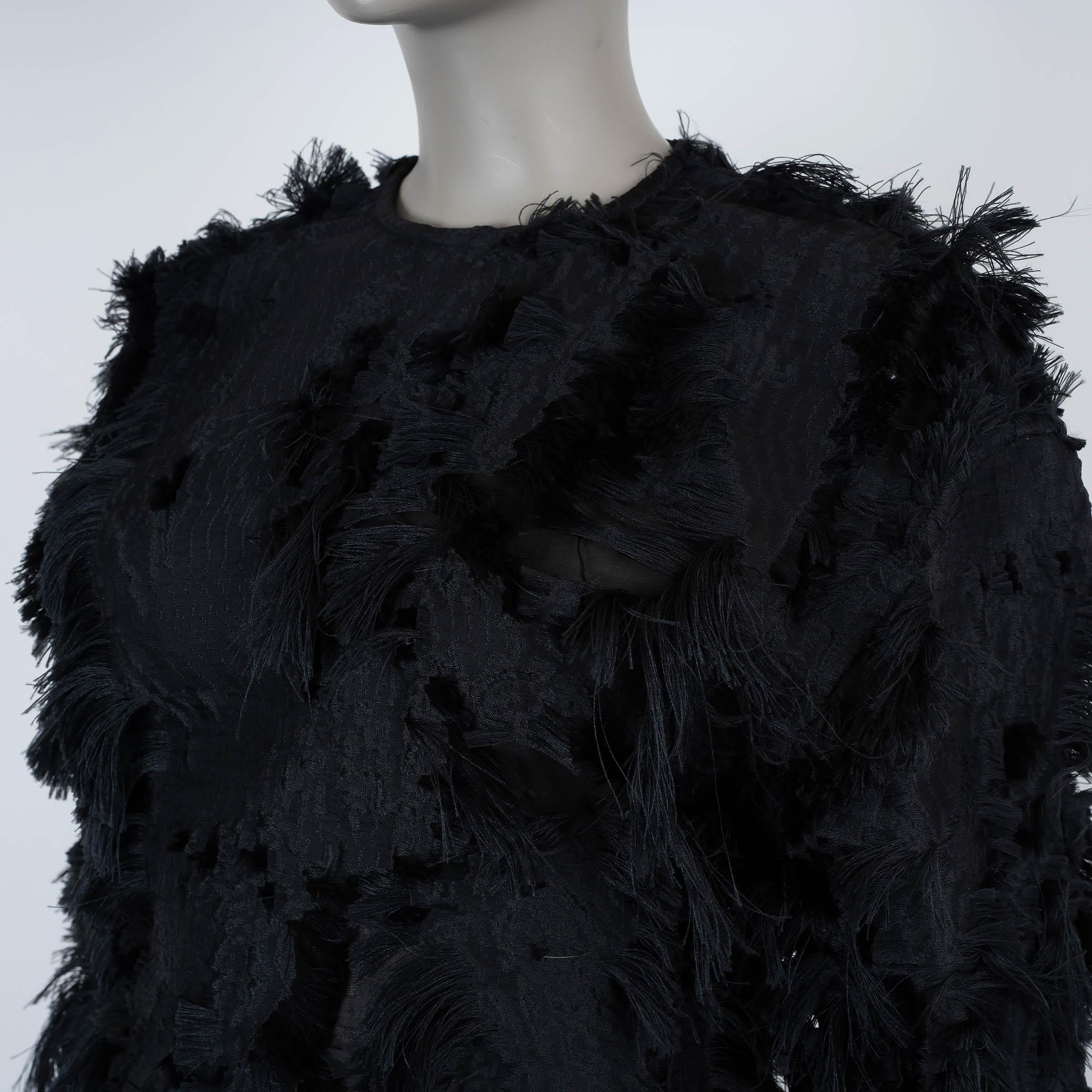 Donna Bottega Veneta nero 2024 FIL COUPE FRINGE TOP Camicia 34 XS in vendita