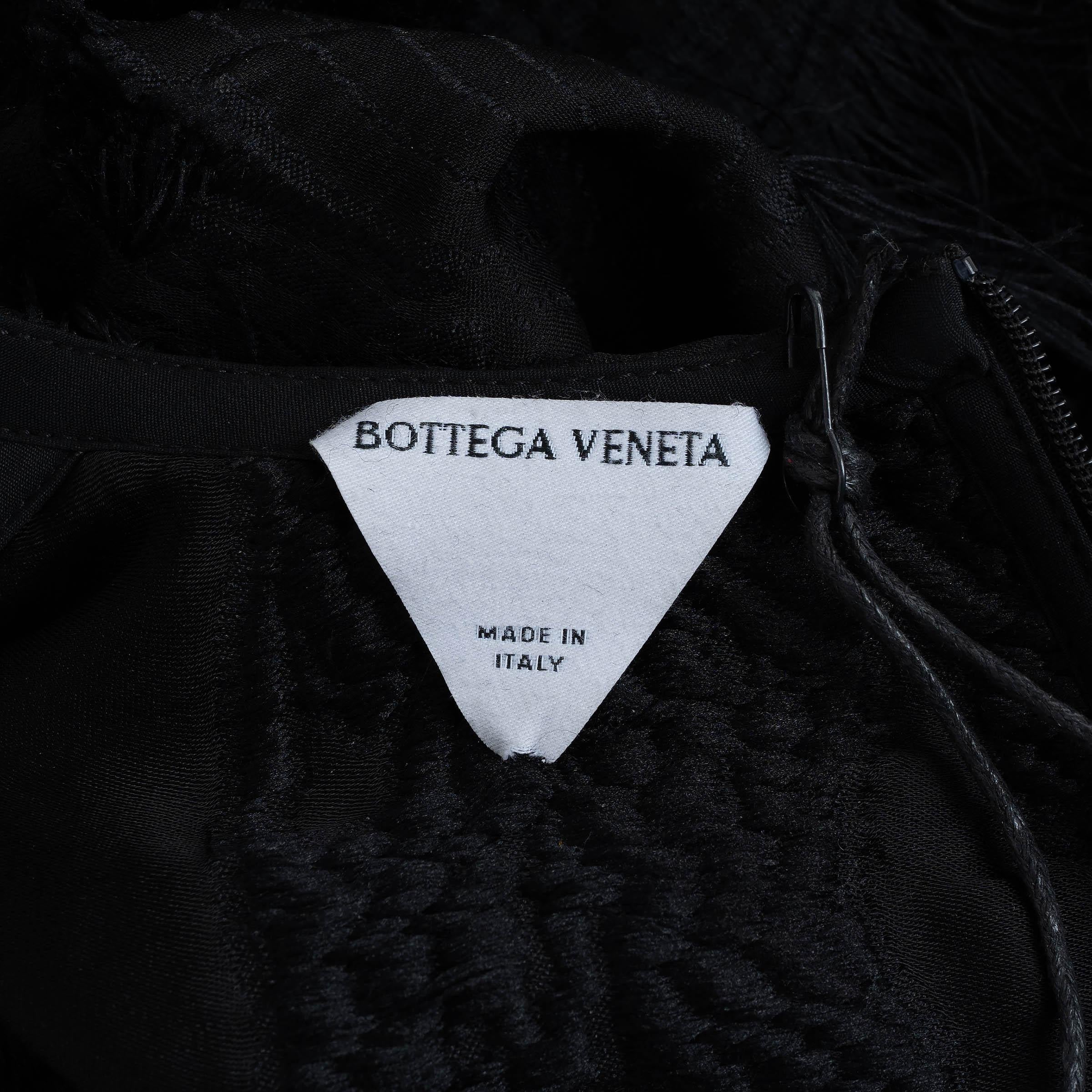 Bottega Veneta nero 2024 FIL COUPE FRINGE TOP Camicia 34 XS in vendita 1