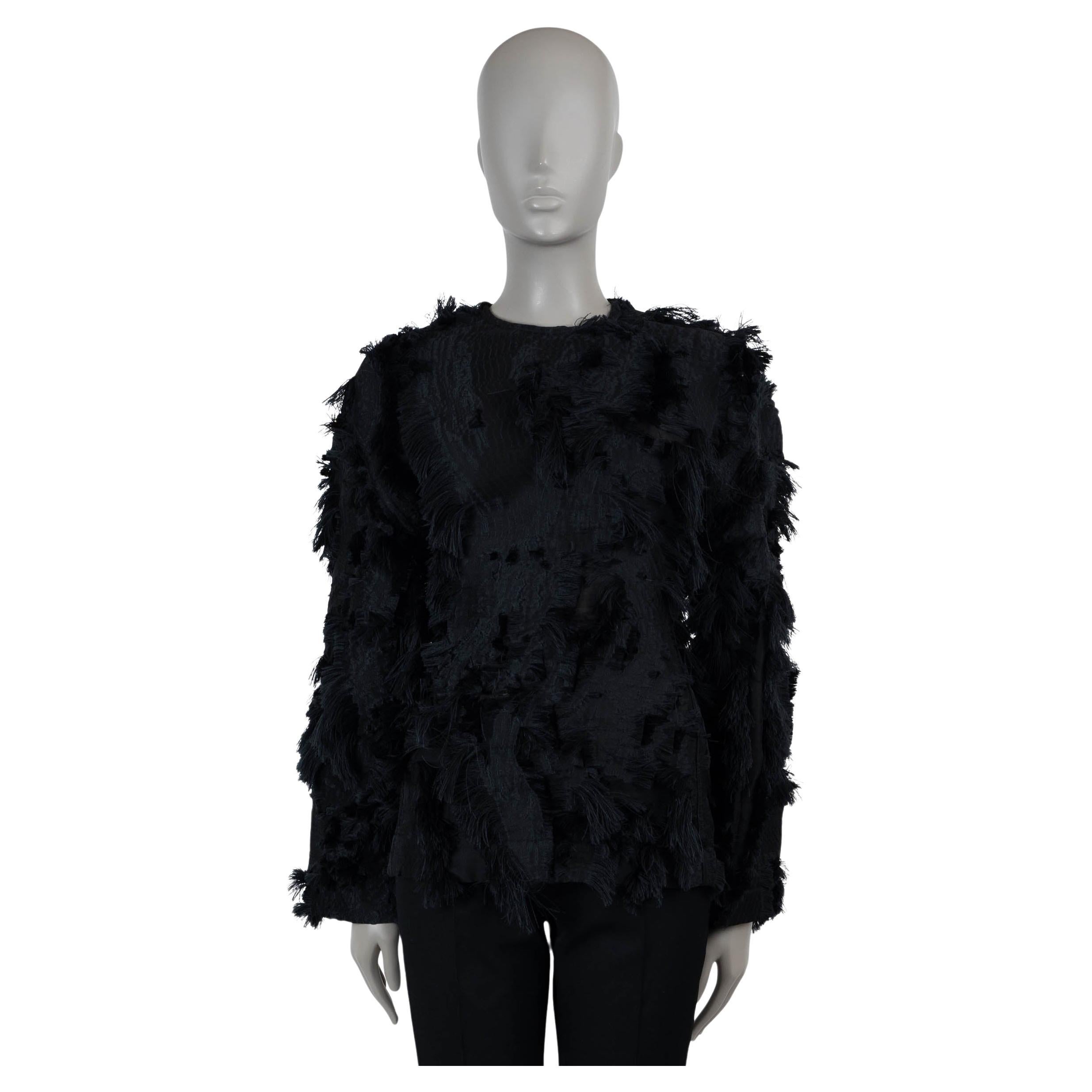 Bottega Veneta nero 2024 FIL COUPE FRINGE TOP Camicia 34 XS in vendita