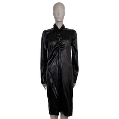 BOTTEGA VENETA black acetate 2019 GATHERED SATIN SHIRT Dress 40 S