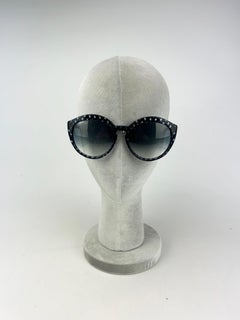 Bottega Veneta Black and Blue Checkered Sunglasses