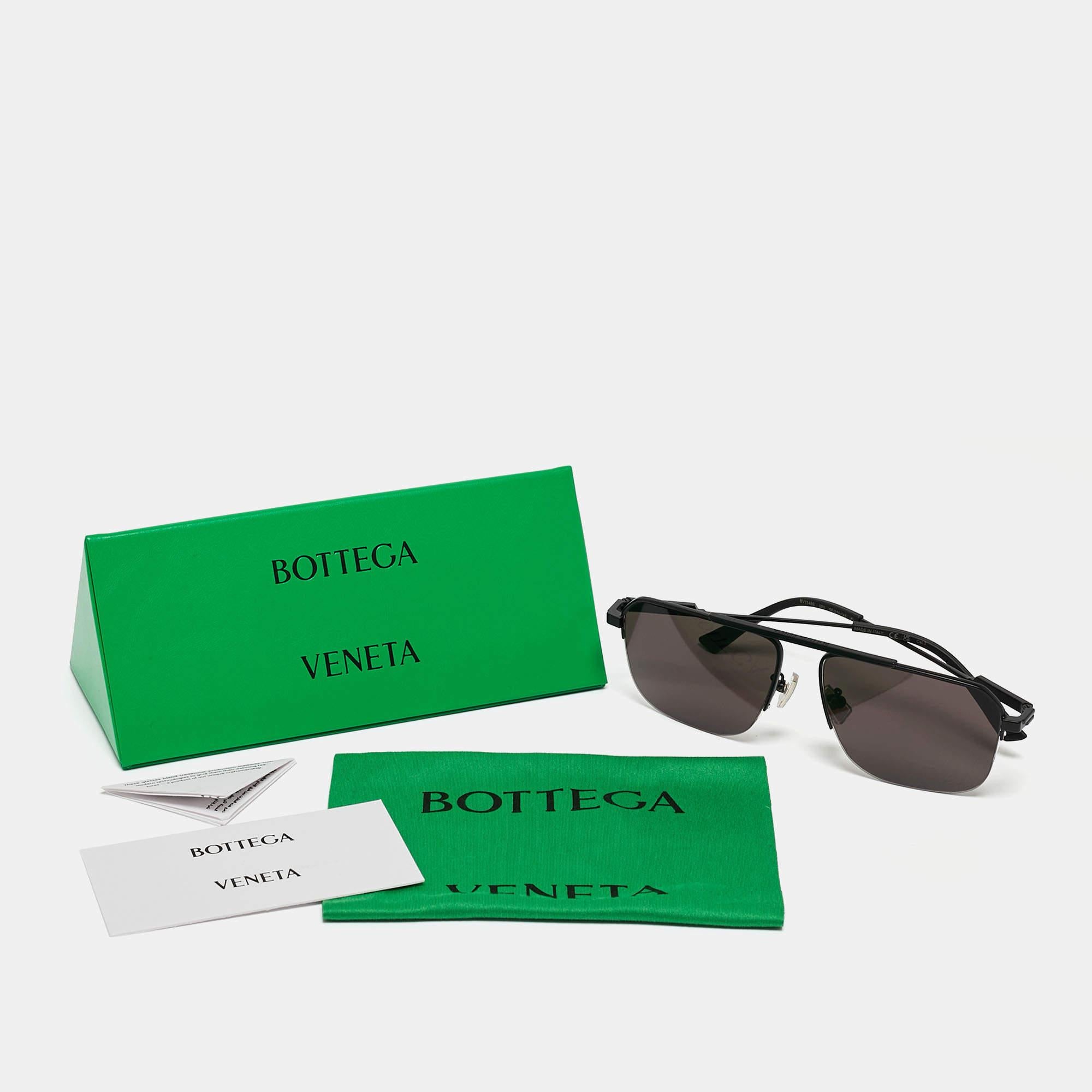 Men's Bottega Veneta Black Aviator Sunglasses