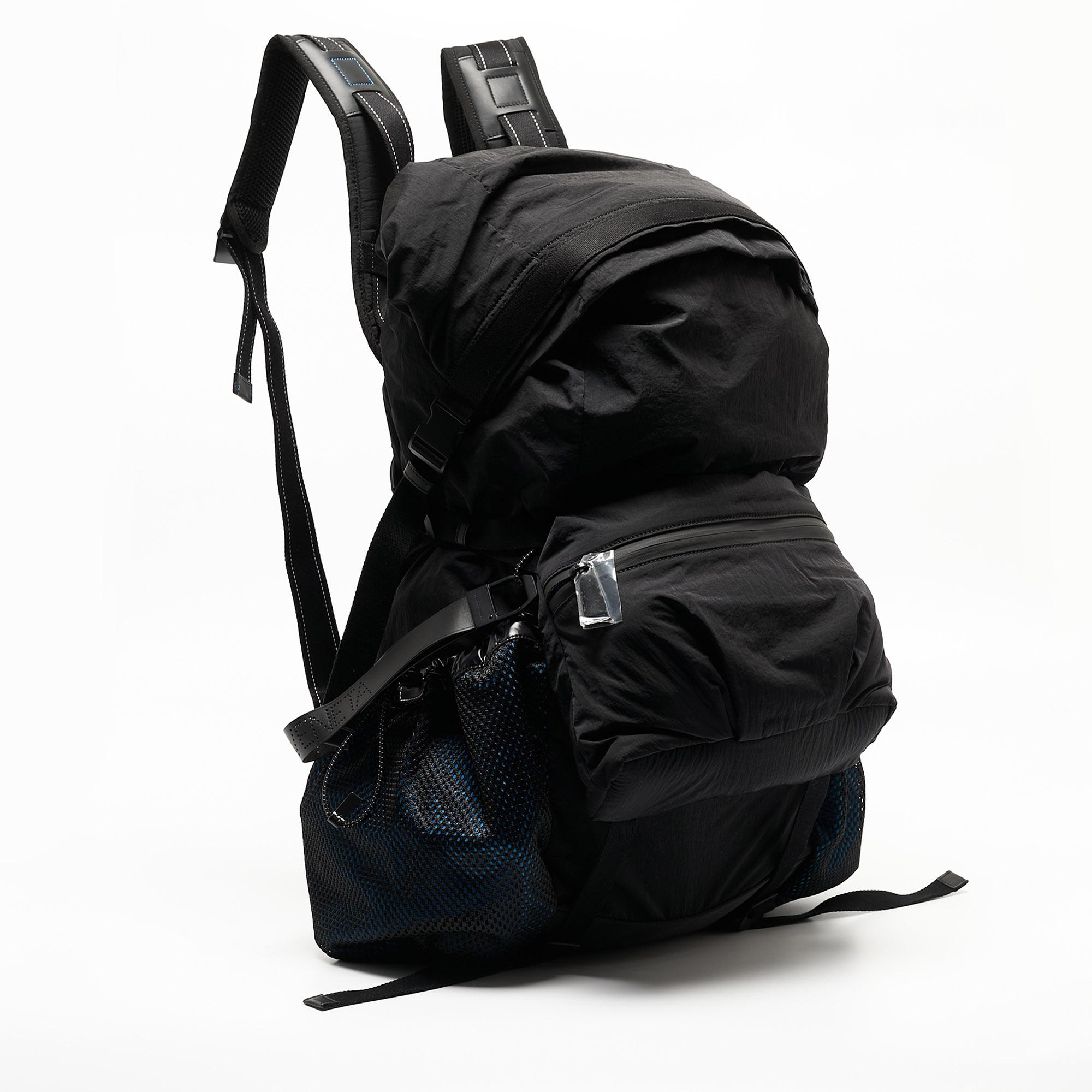Men's Bottega Veneta Black/Blue Nylon Paper Touch Backpack For Sale