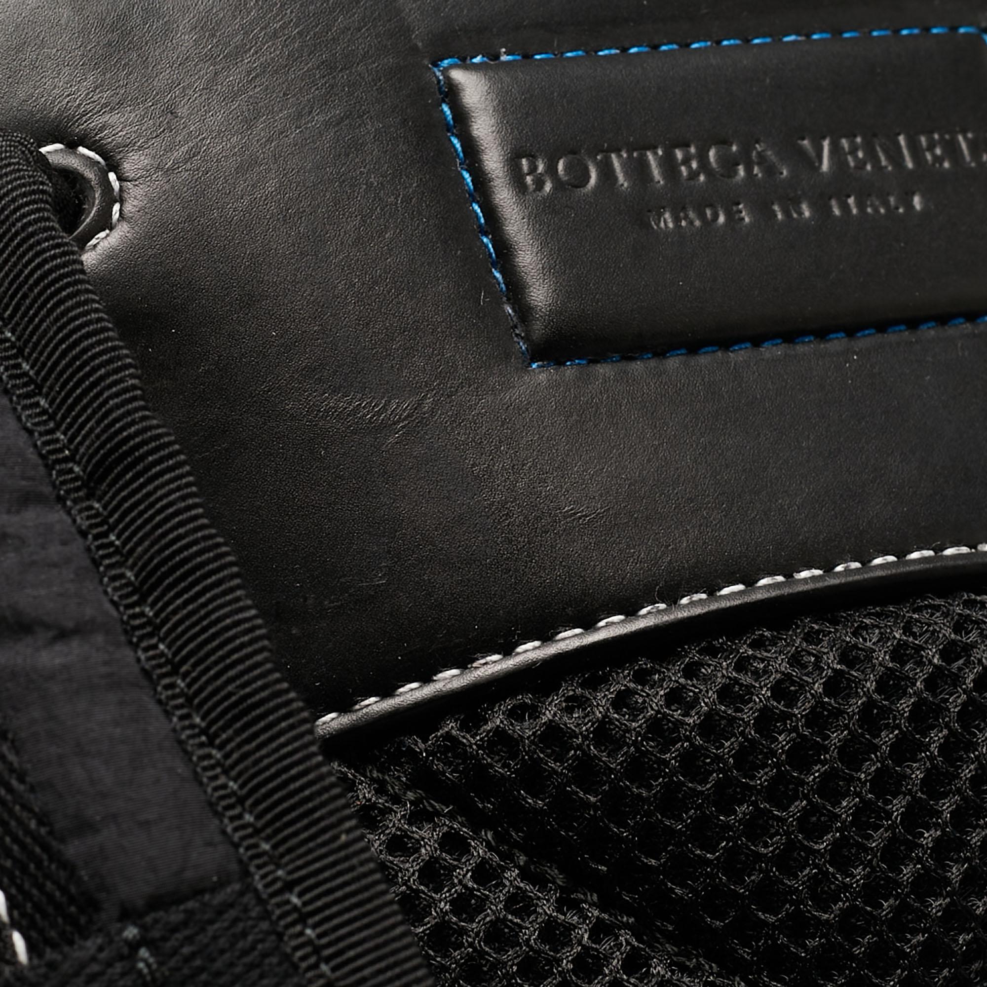 Bottega Veneta Black/Blue Nylon Paper Touch Backpack For Sale 3