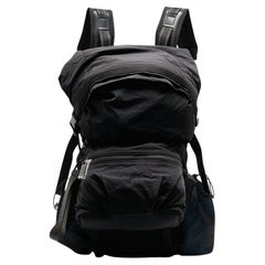 Used Bottega Veneta Black/Blue Nylon Paper Touch Backpack