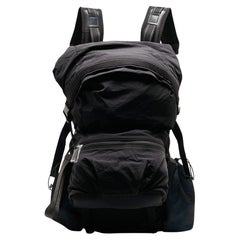 Bottega Veneta Black/Blue Nylon Paper Touch Backpack