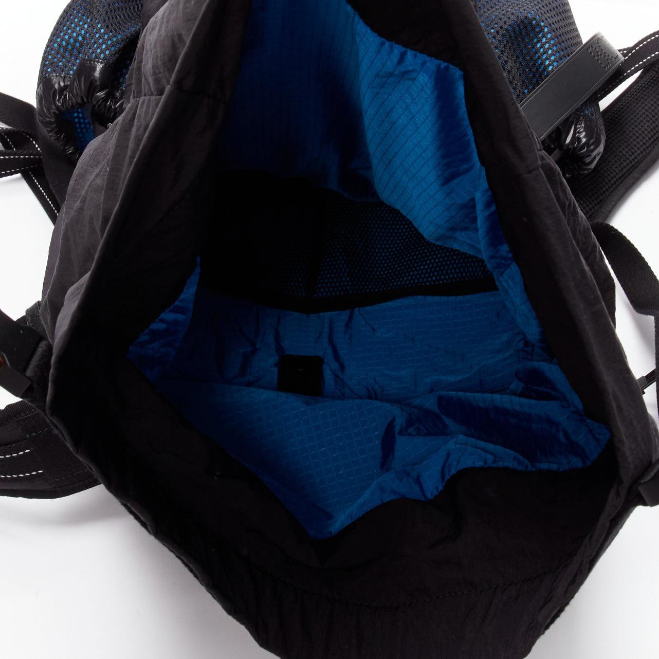 BOTTEGA VENETA black blue technical nylon small fold top backpack bag 3