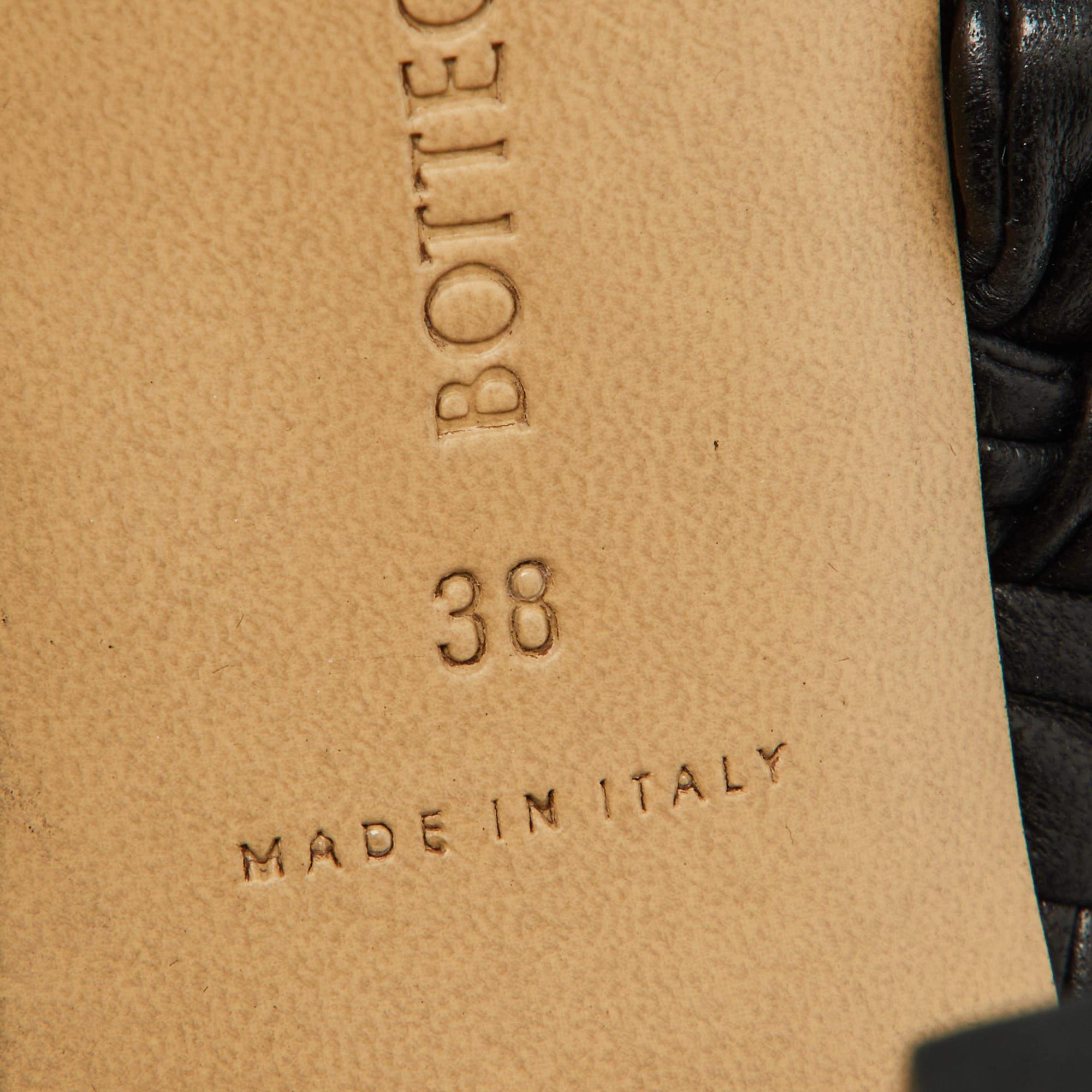 Bottega Veneta Black Braided Leather Slide Sandals Size 38 2