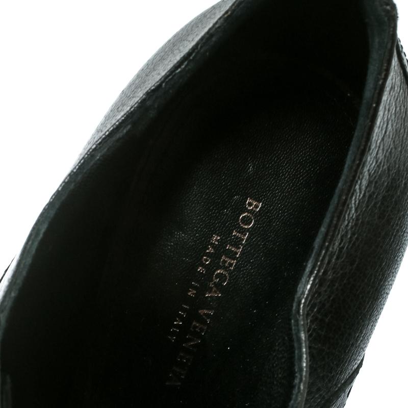 Bottega Veneta Black Brogue Leather Wingtip Ankle Boots Size 39.5 2