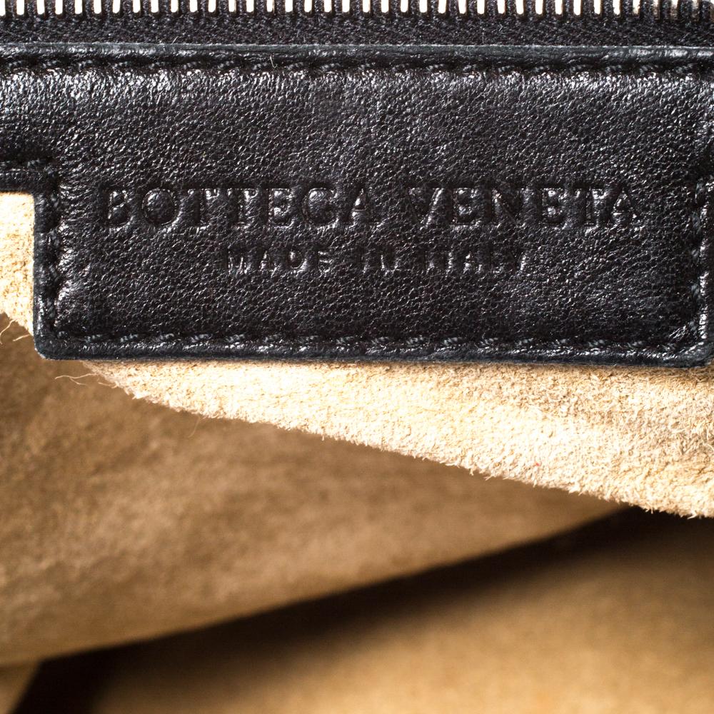 Bottega Veneta Black/Brown Leather and Croc Hobo 4