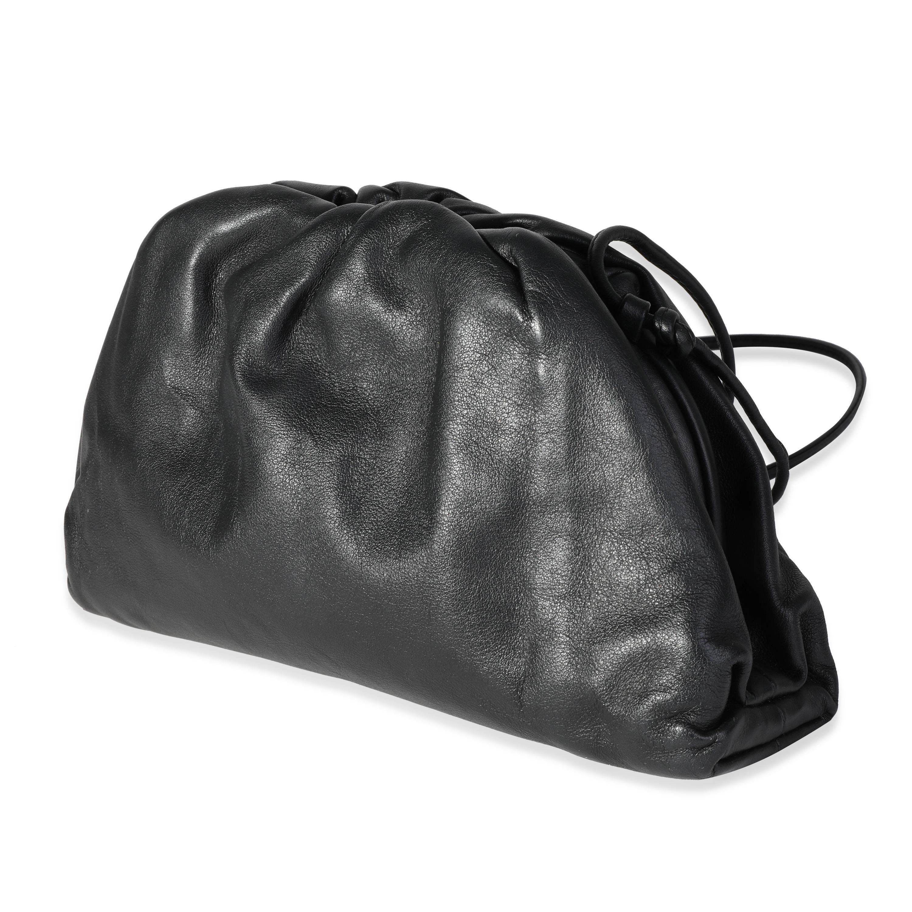 Women's or Men's Bottega Veneta Black Calfskin Mini Pouch Bag For Sale