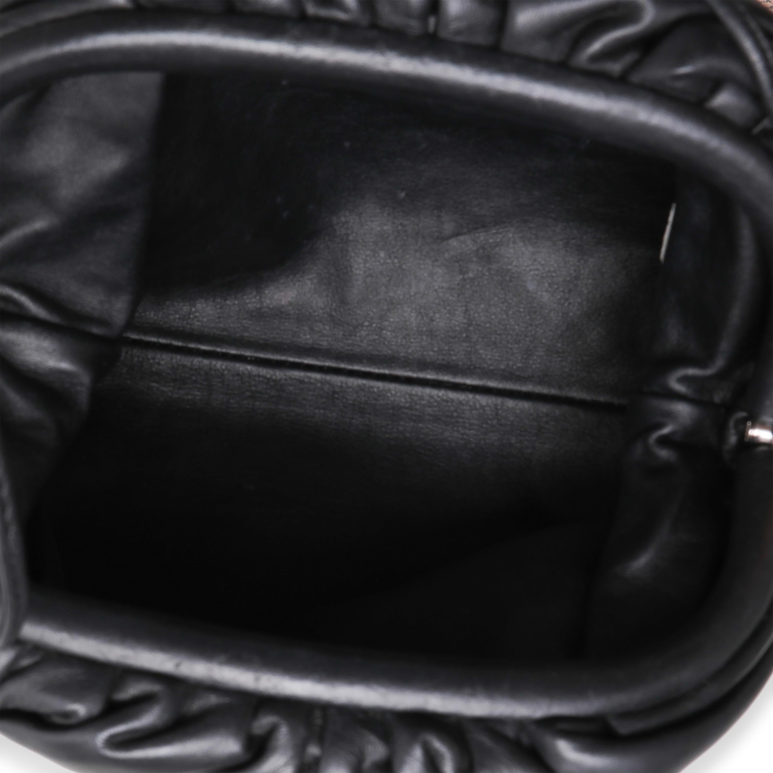 Bottega Veneta Black Calfskin Mini Pouch Bag For Sale 1
