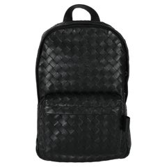 Bottega Veneta Black Calfskin Small Intrecciato Backpack