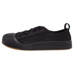 Bottega Veneta Zapatillas bajas Vulcan de lona y piel negras Talla 38.5