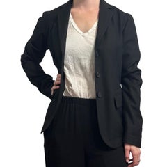 Bottega Veneta Black Cashmere Blazer IT 40 Single Breast Basic Short Jacket