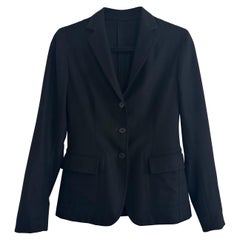 Bottega Veneta Black Cashmere Blazer IT 40 Single Breast Basic Short Jacket