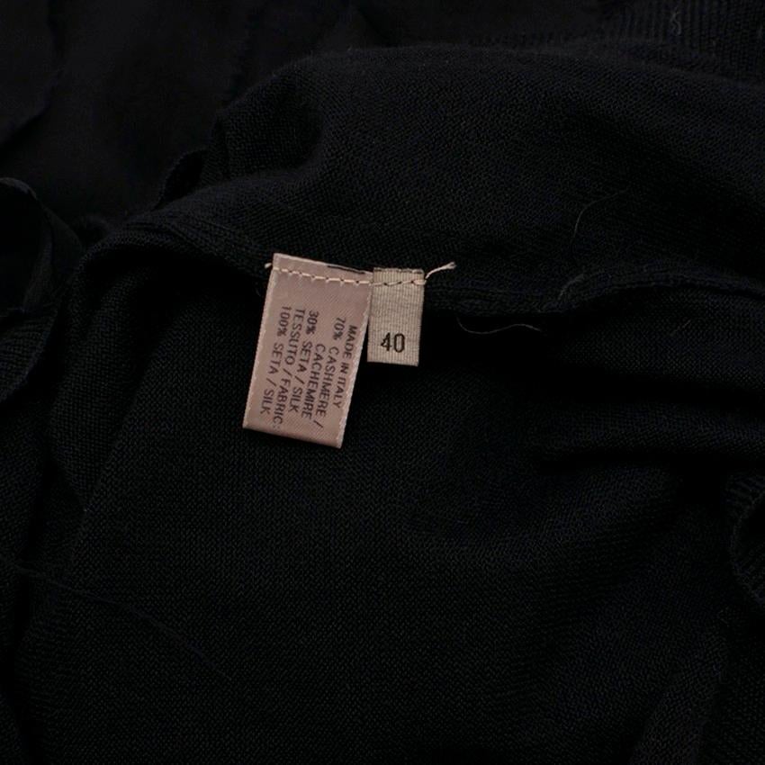 Bottega Veneta Black Cashmere Lace Trim Cardigan - Size US 4 For Sale 2
