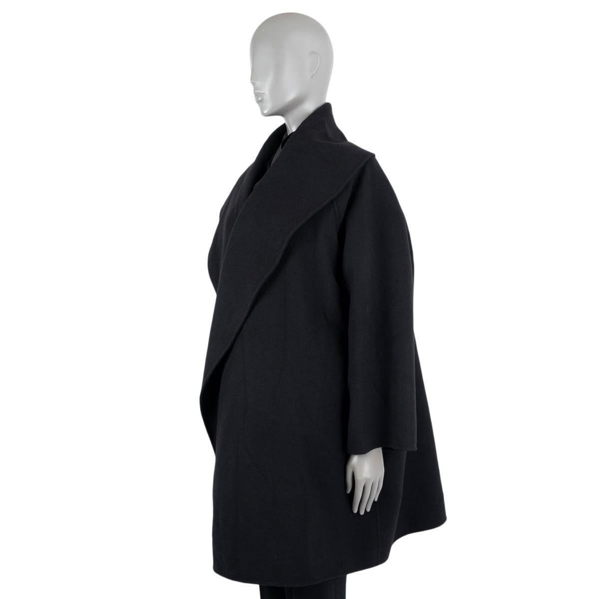 Black BOTTEGA VENETA black cashmere OPEN WRAP Coat Jacket 42 M