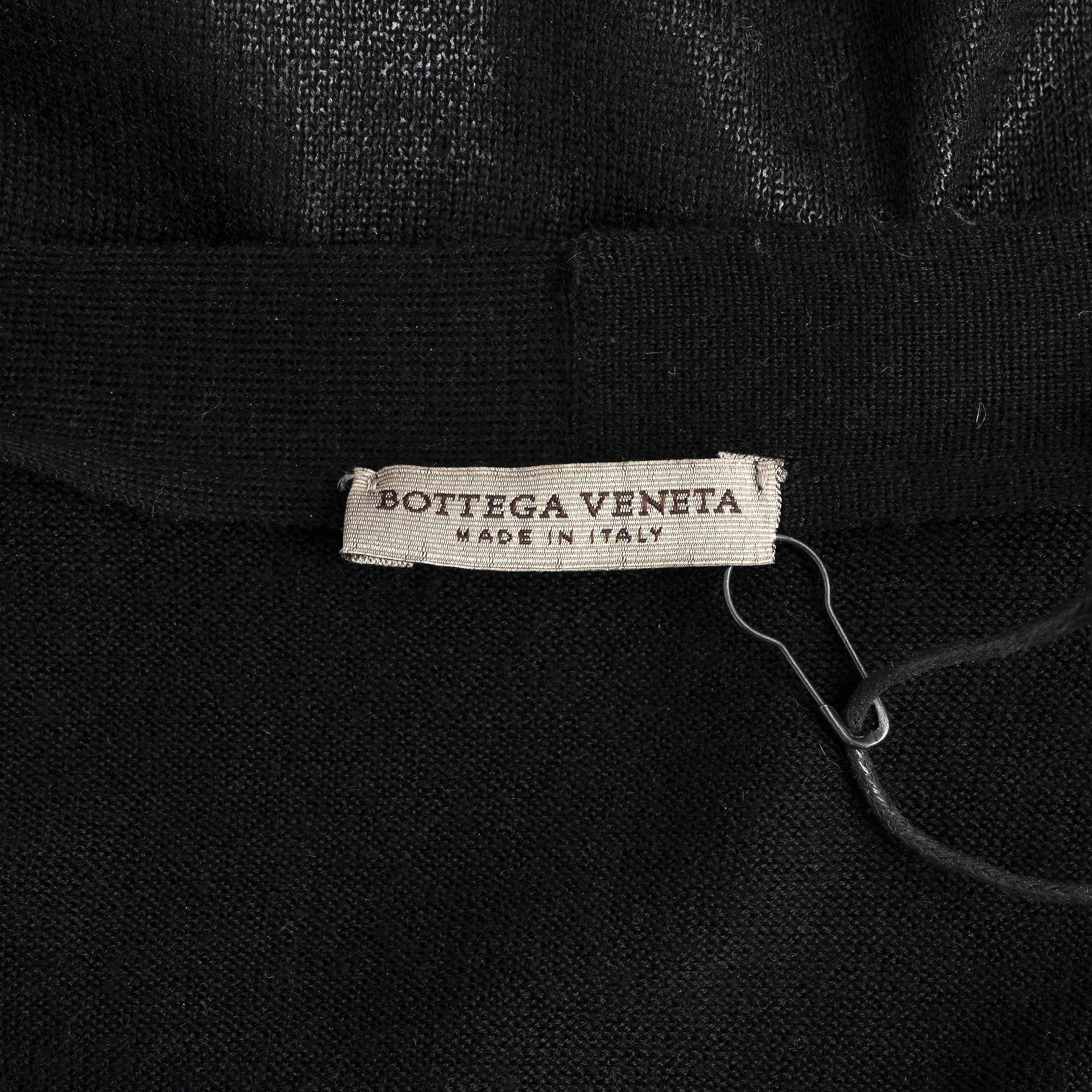 BOTTEGA VENETA - Cardigan noir en cachemire et soie GLOSSY - Pull 40 S en vente 1
