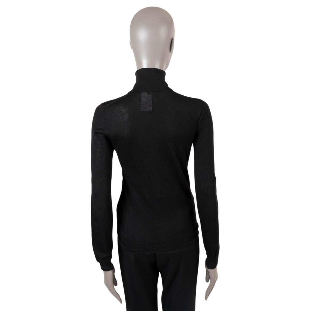 Women's BOTTEGA VENETA black cashmere & silk TURTLENECK Sweater 40 S For Sale
