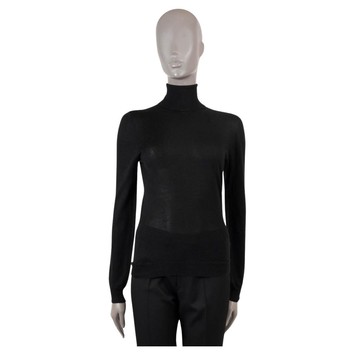BOTTEGA VENETA black cashmere & silk TURTLENECK Sweater 40 S For Sale