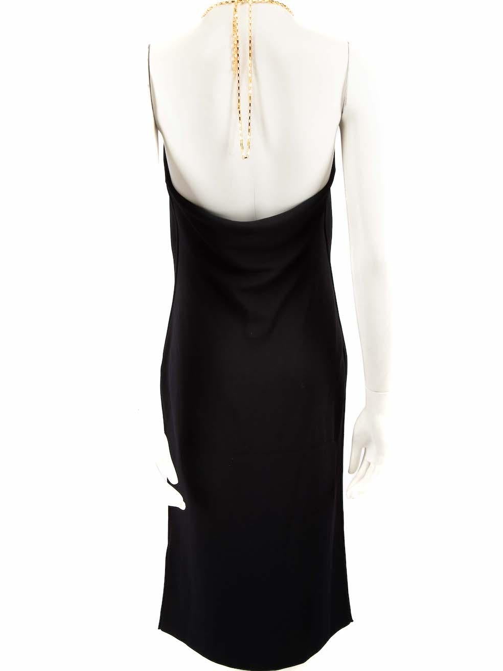 Noir Robe midi Bottega Veneta à col bénitier en chaîne noire taille S en vente