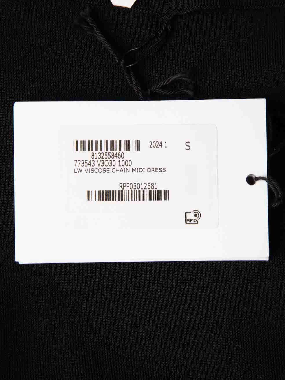 Robe midi Bottega Veneta à col bénitier en chaîne noire taille S en vente 1